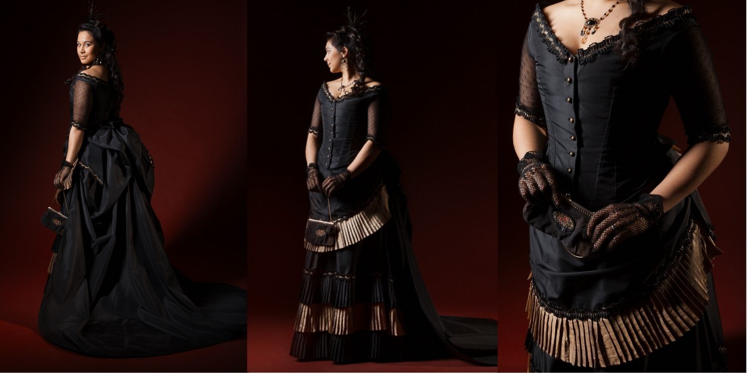 Robe à tournure de bal 1870
