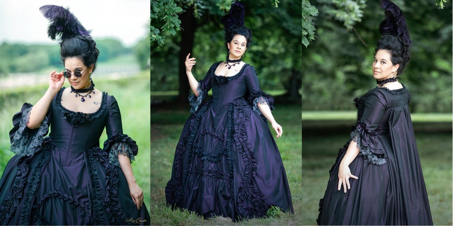 Robe à la française taffetas violet